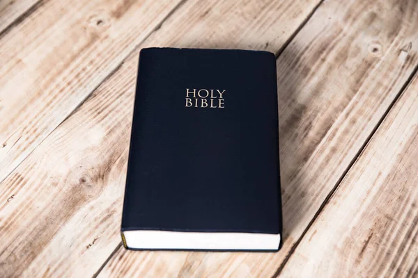 Bijbel Houten Tafel Backgroun — Stockfoto