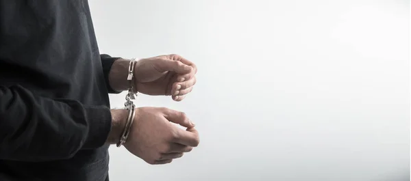 Business Man Handcuffs White Background — Stock Photo, Image