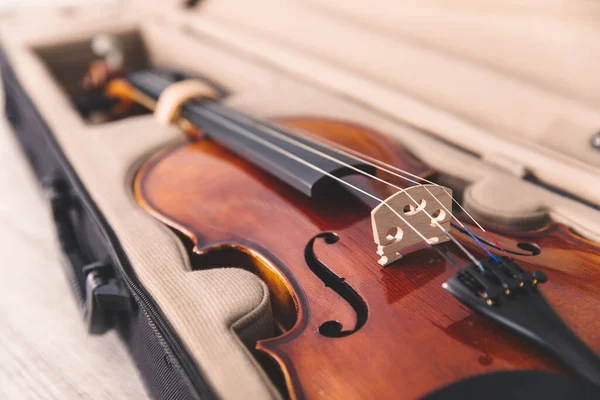 Brun Klassisk Violin Lådan — Stockfoto