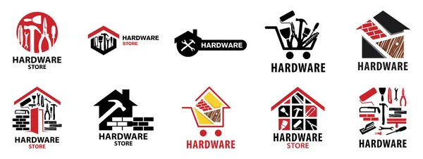 Bir Mağazanın Vektör Logosu Inşaat Malzemeleri Şirketi — Stok Vektör