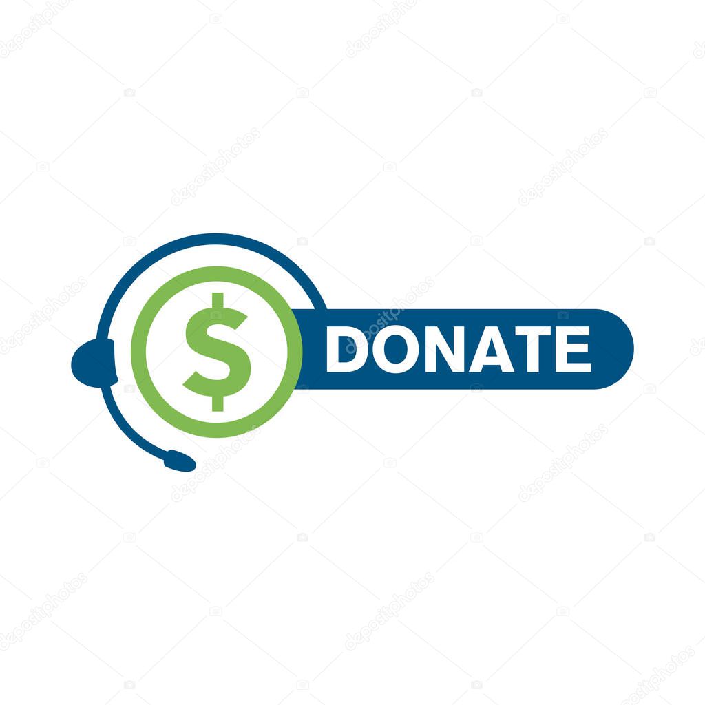 Vector logo of money donate