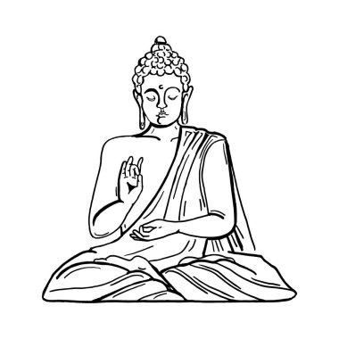 Buda 'nın vektör çizimi, Budist meditasyonu