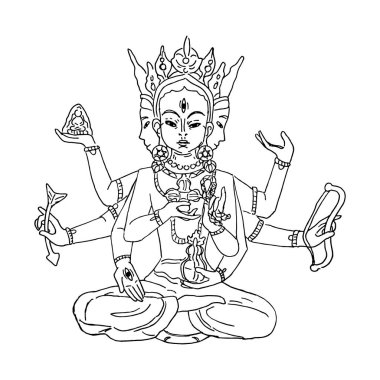 Buda 'nın vektör çizimi, Budist meditasyonu