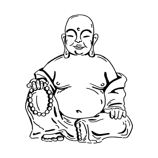佛教禅修的矢量图解 — 图库矢量图片