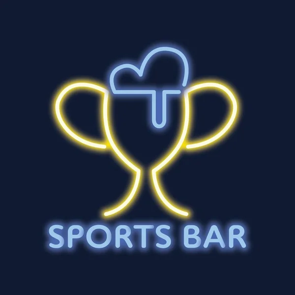 Vektor Neon Logotyp För Sportbar — Stock vektor