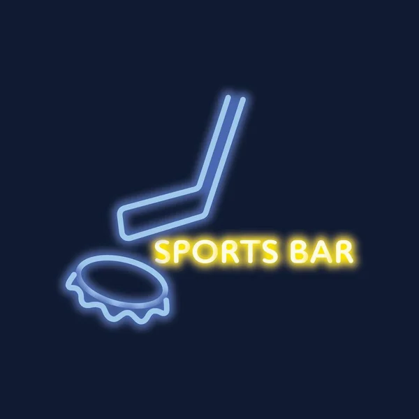 Bir Spor Barının Vektör Neon Logosu — Stok Vektör