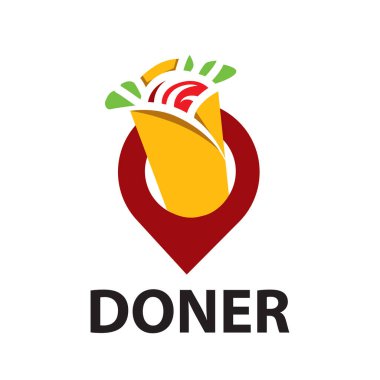 Fast food bağışçısı kebabının vektör logosu