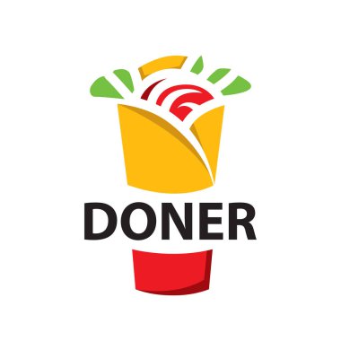 Fast food bağışçısı kebabının vektör logosu