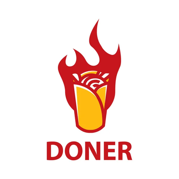Logo Vectoriel Donateur Restauration Rapide Kebab — Image vectorielle