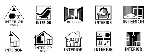 Vektorové Logo Design Interiéru Domu — Stockový vektor