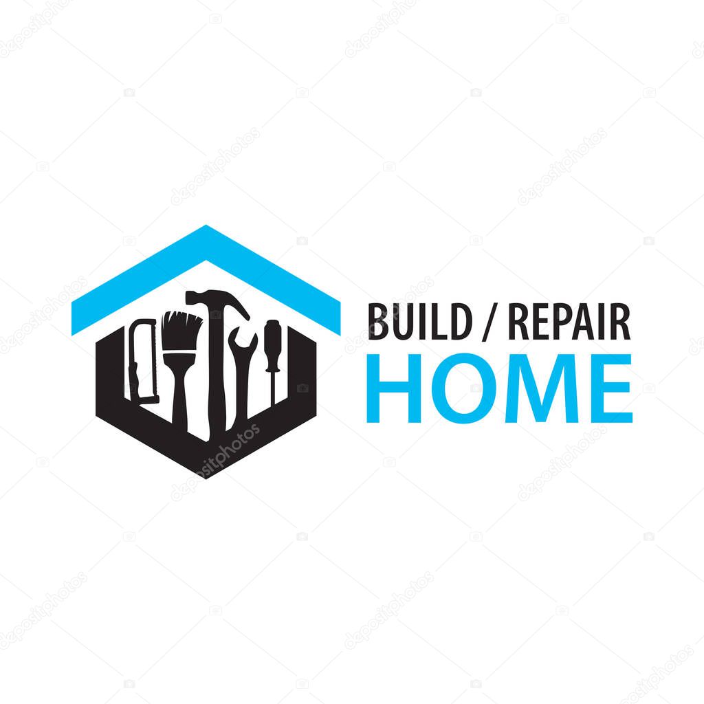 Vector logo of construction and repair of houses