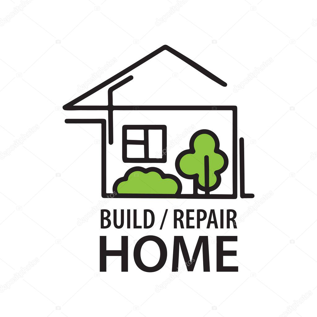 Vector logo of construction and repair of houses