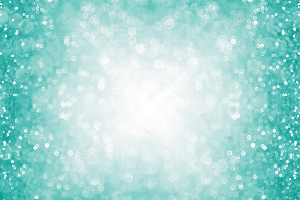 Teal Turquoise Aqua Glitter Confetti Border