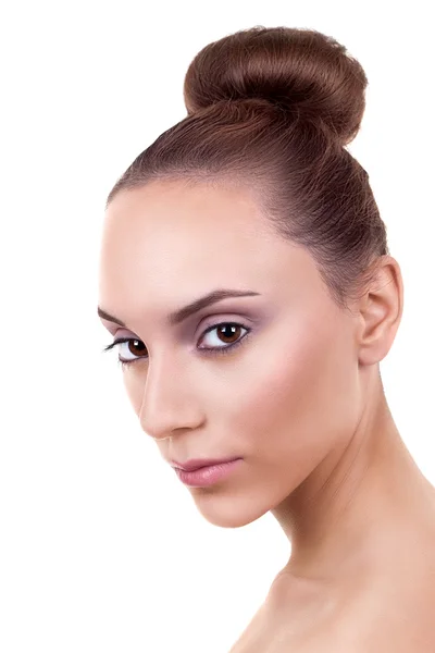 Skincare Woman Hair Bun — Stock Photo, Image