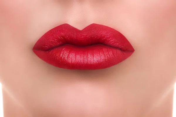 Woman Red Lips Kiss — Stock Photo, Image