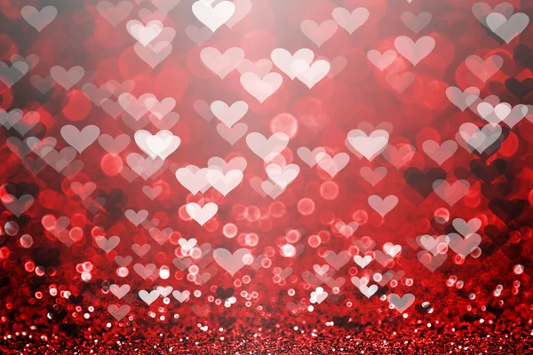 Rosso San Valentino Glitter Cuore sfondo — Foto Stock