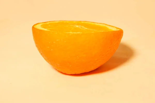 Slice Sweet Ripe Orange Table Close View — Stok Foto