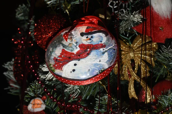 Hermosas Decoraciones Navidad Árbol Concepto Vacaciones — Foto de Stock