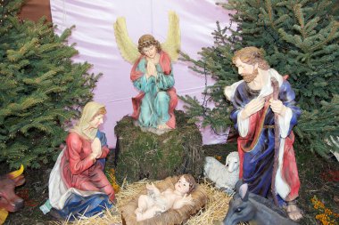 Kutlama için güzel Noel süslemeleri, yakın görüş, yeni yıl konsepti 