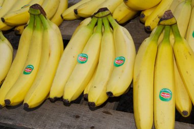 bir grup taze sarı muz.