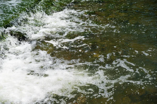 Flujo Rápido Del Río Vista Cercana — Foto de Stock