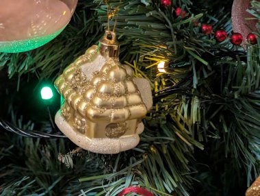 Yakın çekim görünümü güzel Noel süslemeleri