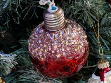 Yakın çekim görünümü güzel Noel süslemeleri