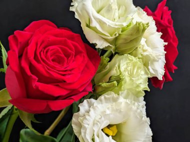 Buket için güzel parlak çiçekler, yakın çekim.