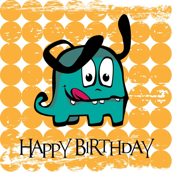 행복 한 생일 카드 괴물 개 — 스톡 벡터