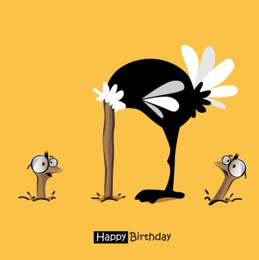 Happy Birthday birds smile birds ostrich clipart