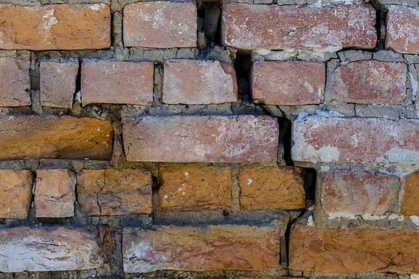 Cracked red bricks texture — Stock Photo, Image