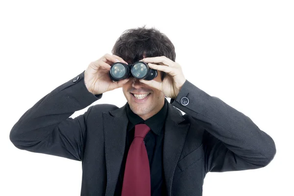 Businesswoman Using Binoculars Stock Image