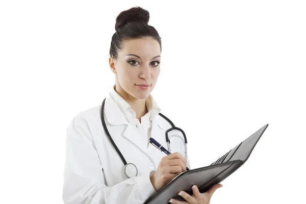 Medical doctor woman with stethoscope and tablet — Stock Photo, Image