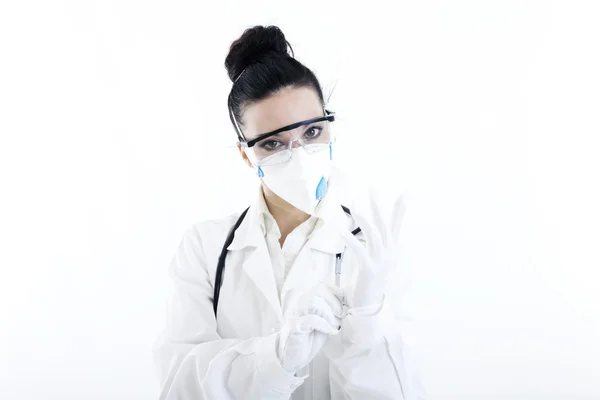 Proud medical doctor woman with arms crossed — Stock Photo, Image