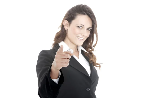 Woman leader, manager makes the workout. hands up — Stock Photo, Image