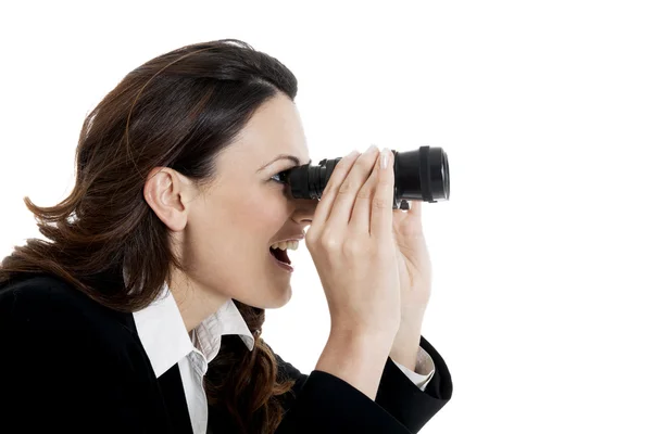 Mujer de negocios binocular — Foto de Stock