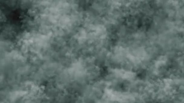 Быстрое движение густого серого дыма на черном фоне — стоковое видео
