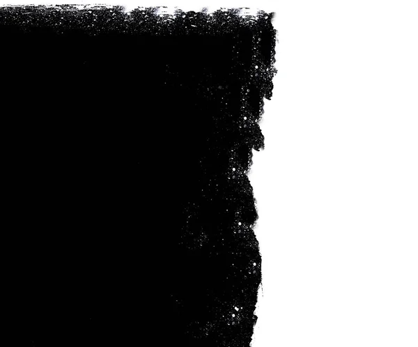 Βαμμένο μαύρο υφή μισό σε λευκό φόντο.Υφή ή φόντο — Φωτογραφία Αρχείου