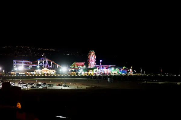 Santa Monica Pier in der Nacht — Stockfoto