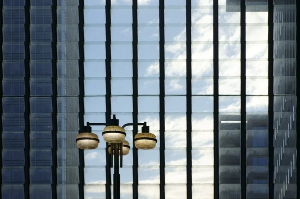 Hinged windows with lantern — Stock Photo, Image