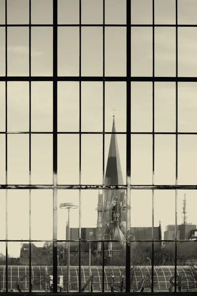 Church behind glass — Stock Photo, Image
