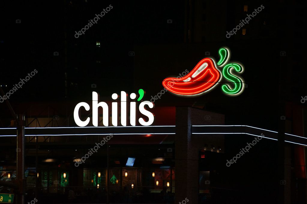 The logo and the row of windows of the restaurant Chili's on the night of December 23, 2015 at the Las Vegas Boulevard in Las Vegas.