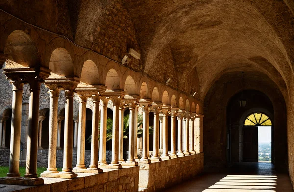 Cistercian Valvisciolo Abbey Sermoneta Part Medieval Cloister Stock Image