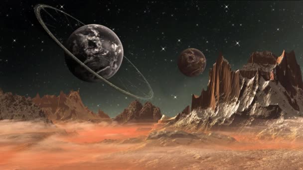 Alien Planet Τοπίο Φανταστικό Κόσμο — Αρχείο Βίντεο