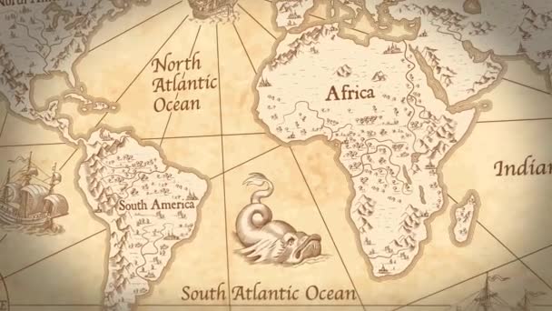 World Map Vintage Style — Stock Video