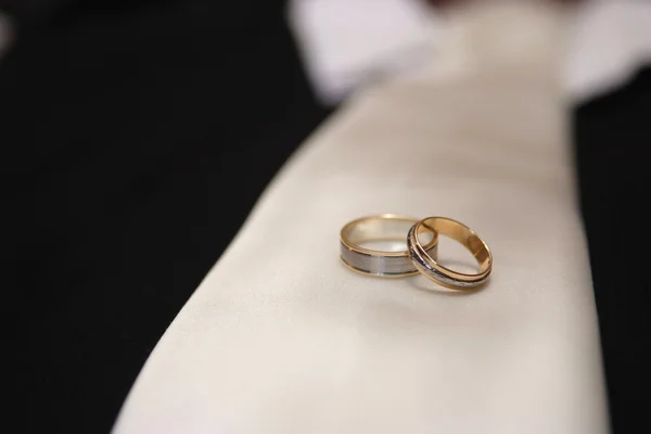 Nevěsta a podkoní snubní prsteny — Stock fotografie