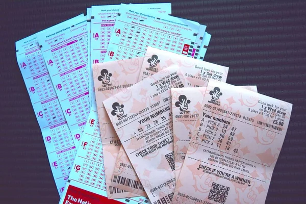 Hotpicks National Lottery Tickets Black Background — Stock Photo, Image