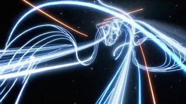 Soyut Işık İzleri Veri Aktarımı Retro Pop Bilimkurgu Alanı Açık Mavi Arkaplan