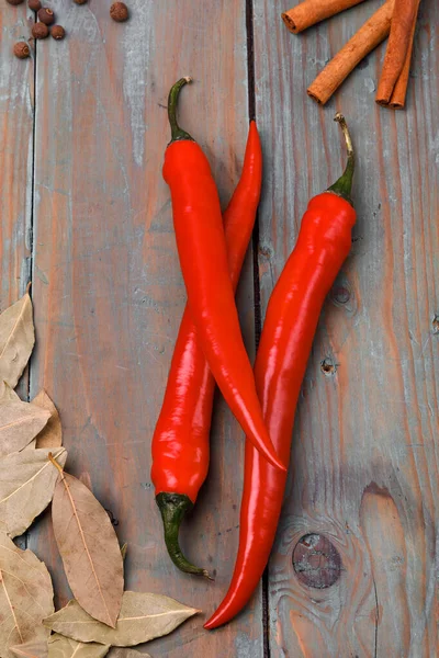 Vörös Chili Paprika Fűszer Felületen — Stock Fotó