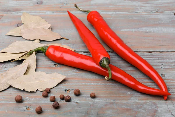 Vörös Chili Paprika Fűszer Felületen — Stock Fotó